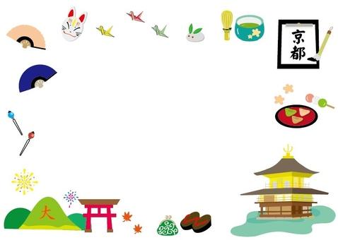 귀여운 교토 사계절 프레임, 일본, 지역, 관광, JPG, PNG 및 EPS